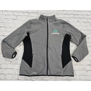 Eddie Bauer Gray Zip Up FLORIDA GATORS BOOSTERS Athletic Jacket WOMENS SIZE XL